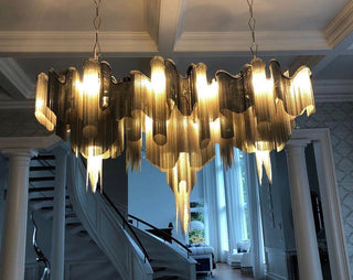 Lustra Suspension Lampe Chaîne en Nickel Coulant
