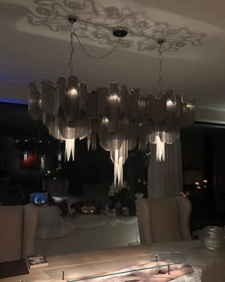 Lustra Suspension Lampe Chaîne en Nickel Coulant