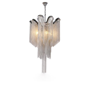 Lustra Suspension Lampe Chaîne en Nickel Coulant