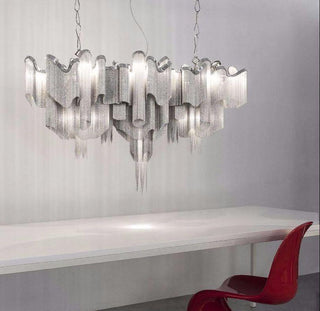 Lustra Suspension Lampe Chaîne en Nickel Coulant