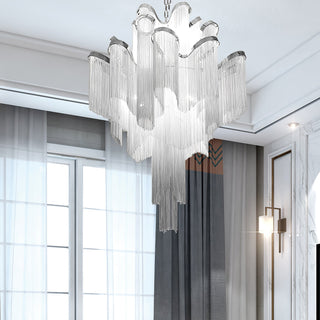 Lustra Suspension Lampe Chaîne en Nickel Coulant