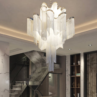 Lustra Suspension Lampe Chaîne en Nickel Coulant