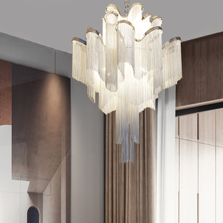 Lustra Suspension Lampe Chaîne en Nickel Coulant