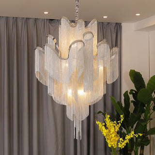 Lustra Suspension Lampe Chaîne en Nickel Coulant