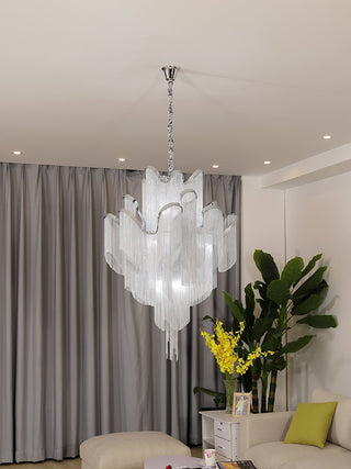 Lustra Suspension Lampe Chaîne en Nickel Coulant