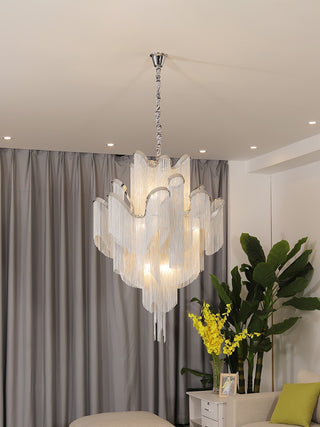 Lustra Suspension Lampe Chaîne en Nickel Coulant