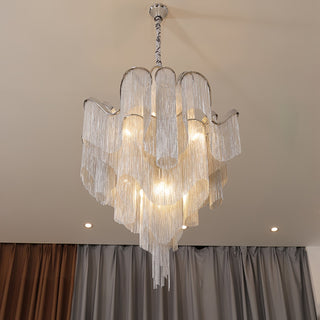 Lustra Suspension Lampe Chaîne en Nickel Coulant