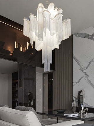Lustra Suspension Lampe Chaîne en Nickel Coulant