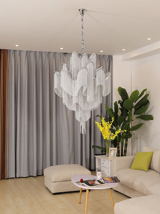 Lustra Suspension Lampe Chaîne en Nickel Coulant
