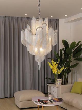Lustra Suspension Lampe Chaîne en Nickel Coulant