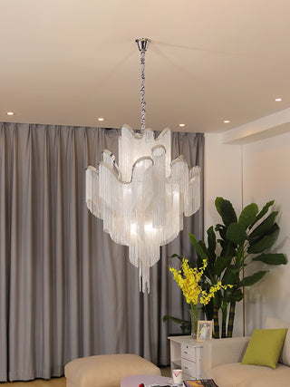 Lustra Suspension Lampe Chaîne en Nickel Coulant