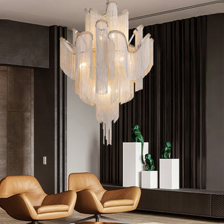 Lustra Suspension Lampe Chaîne en Nickel Coulant