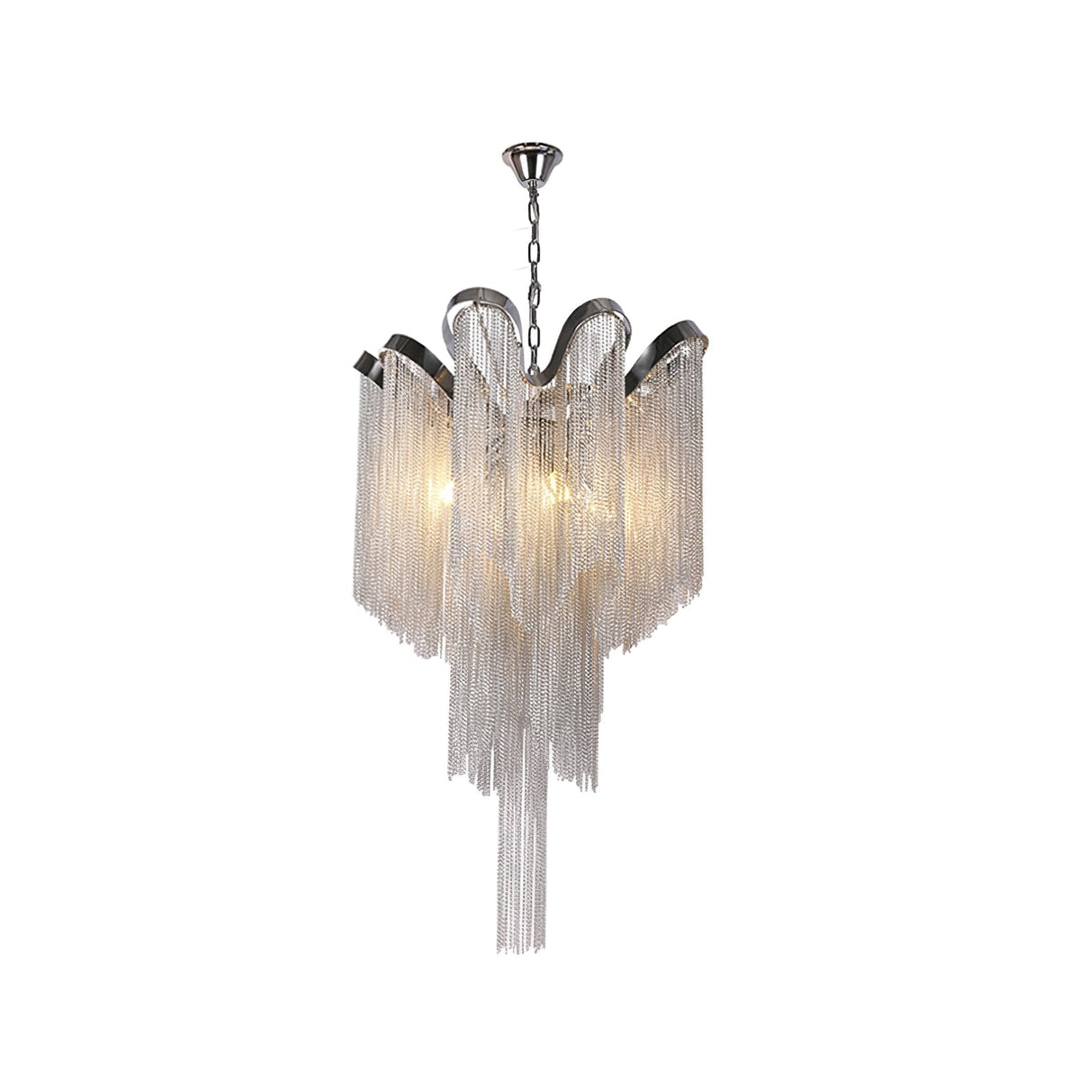Ivararia Suspension Lampe Chaîne en Nickel Coulant