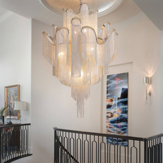 Lustra Suspension Lampe Chaîne en Nickel Coulant
