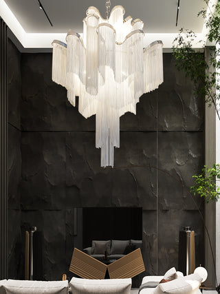 Lustra Suspension Lampe Chaîne en Nickel Coulant