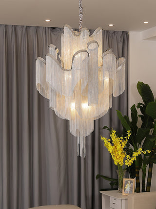 Lustra Suspension Lampe Chaîne en Nickel Coulant
