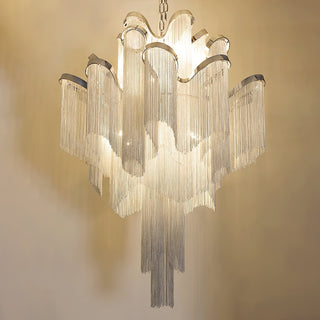 Lustra Suspension Lampe Chaîne en Nickel Coulant