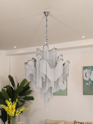 Lustra Suspension Lampe Chaîne en Nickel Coulant