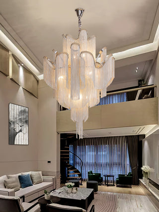 Lustra Suspension Lampe Chaîne en Nickel Coulant