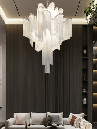 Lustra Suspension Lampe Chaîne en Nickel Coulant