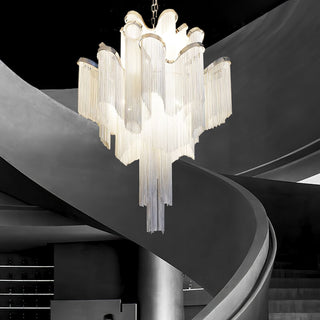 Lustra Suspension Lampe Chaîne en Nickel Coulant