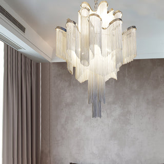 Lustra Suspension Lampe Chaîne en Nickel Coulant