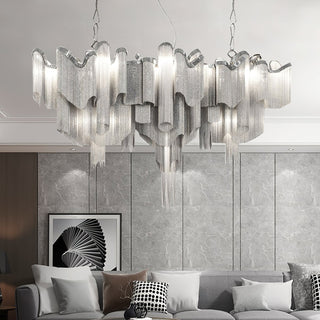 Lustra Suspension Lampe Chaîne en Nickel Coulant