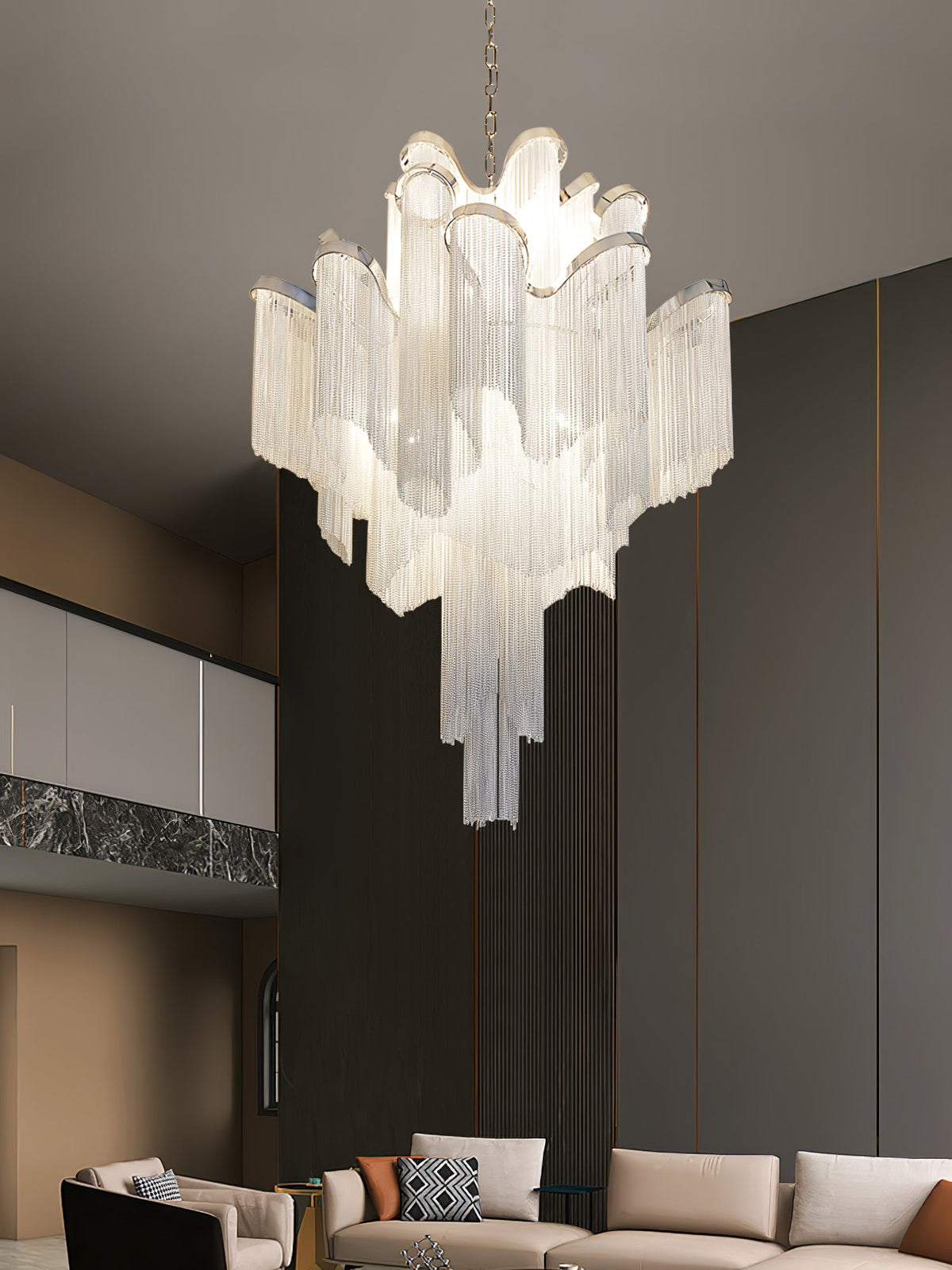 Stream Chain Chandelier-Neutral Decor