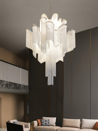 Lustra Suspension Lampe Chaîne en Nickel Coulant