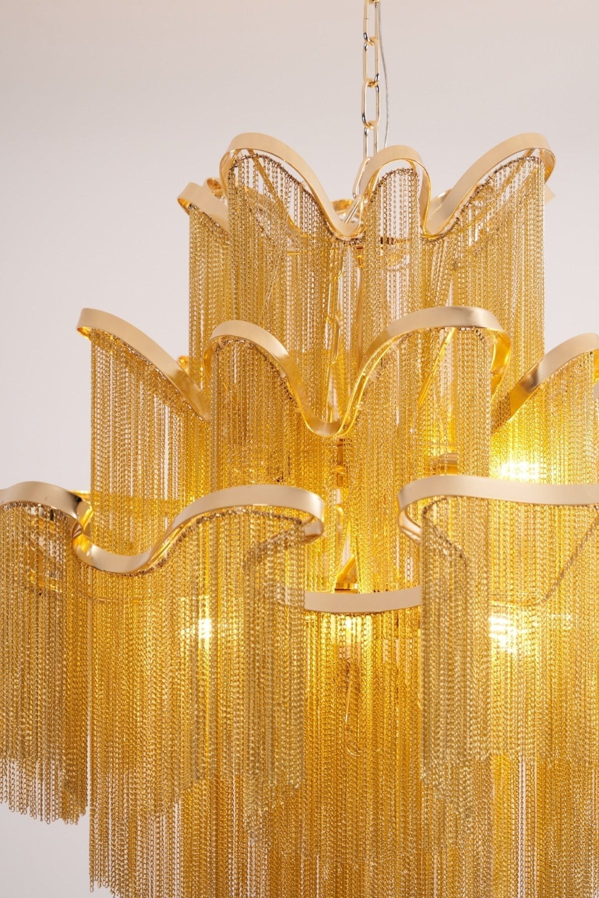 Ivararia Suspension Lampe Chaîne en Nickel Coulant