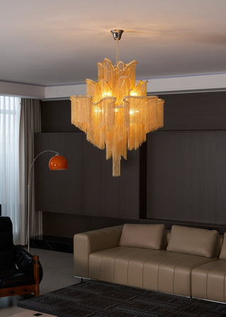 Lustra Suspension Lampe Chaîne en Nickel Coulant
