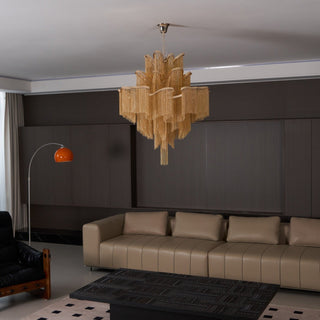 Lustra Suspension Lampe Chaîne en Nickel Coulant