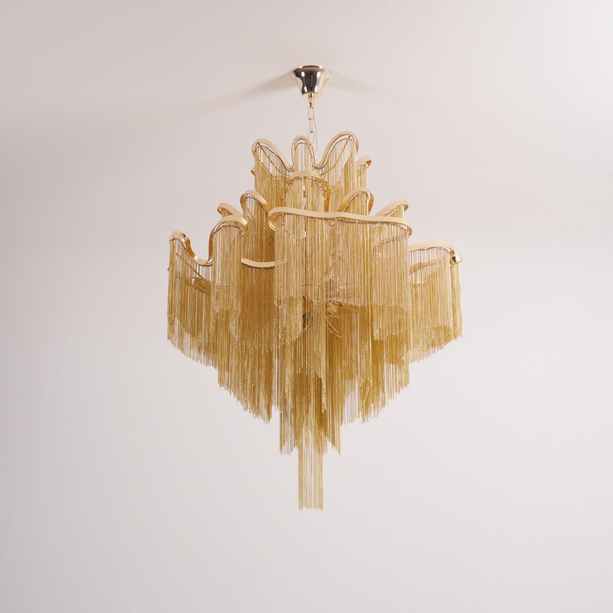 Ivararia Suspension Lampe Chaîne en Nickel Coulant