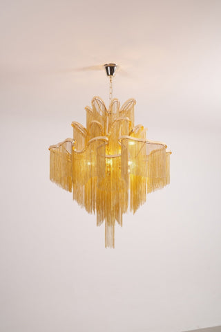 Lustra Suspension Lampe Chaîne en Nickel Coulant