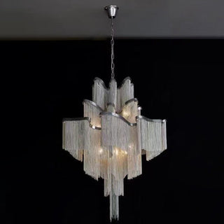 Lustra Suspension Lampe Chaîne en Nickel Coulant
