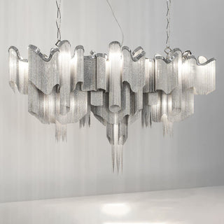 Lustra Suspension Lampe Chaîne en Nickel Coulant