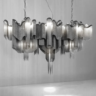 Lustra Suspension Lampe Chaîne en Nickel Coulant