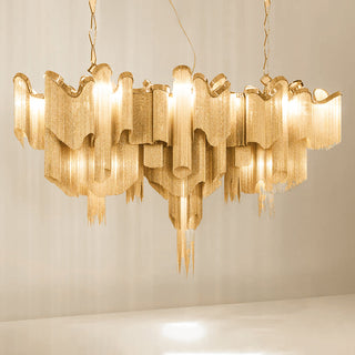 Lustra Suspension Lampe Chaîne en Nickel Coulant