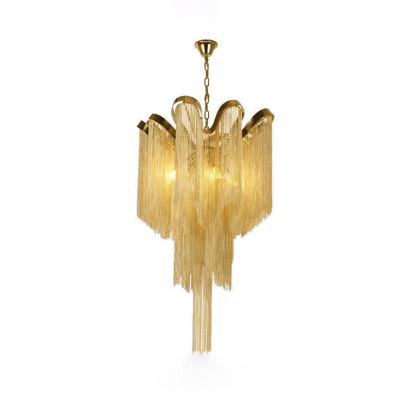 Ivararia Suspension Lampe Chaîne en Nickel Coulant