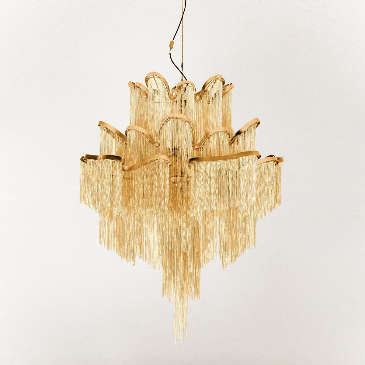 Ivararia Suspension Lampe Chaîne en Nickel Coulant