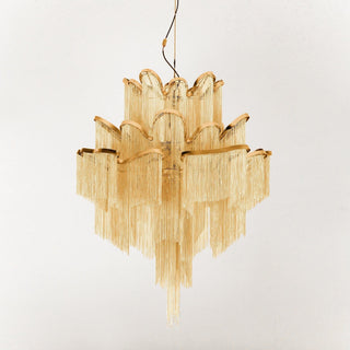 Lustra Suspension Lampe Chaîne en Nickel Coulant