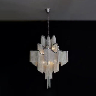 Lustra Suspension Lampe Chaîne en Nickel Coulant