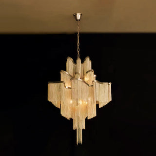 Lustra Suspension Lampe Chaîne en Nickel Coulant