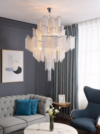 Lustra Suspension Lampe Chaîne en Nickel Coulant