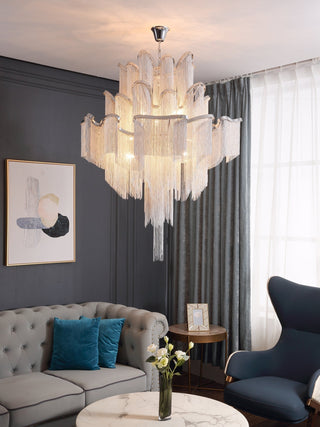 Lustra Suspension Lampe Chaîne en Nickel Coulant