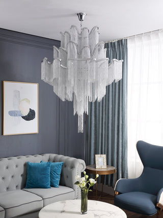Lustra Suspension Lampe Chaîne en Nickel Coulant