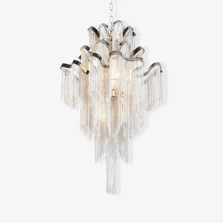 Lustra Suspension Lampe Chaîne en Nickel Coulant