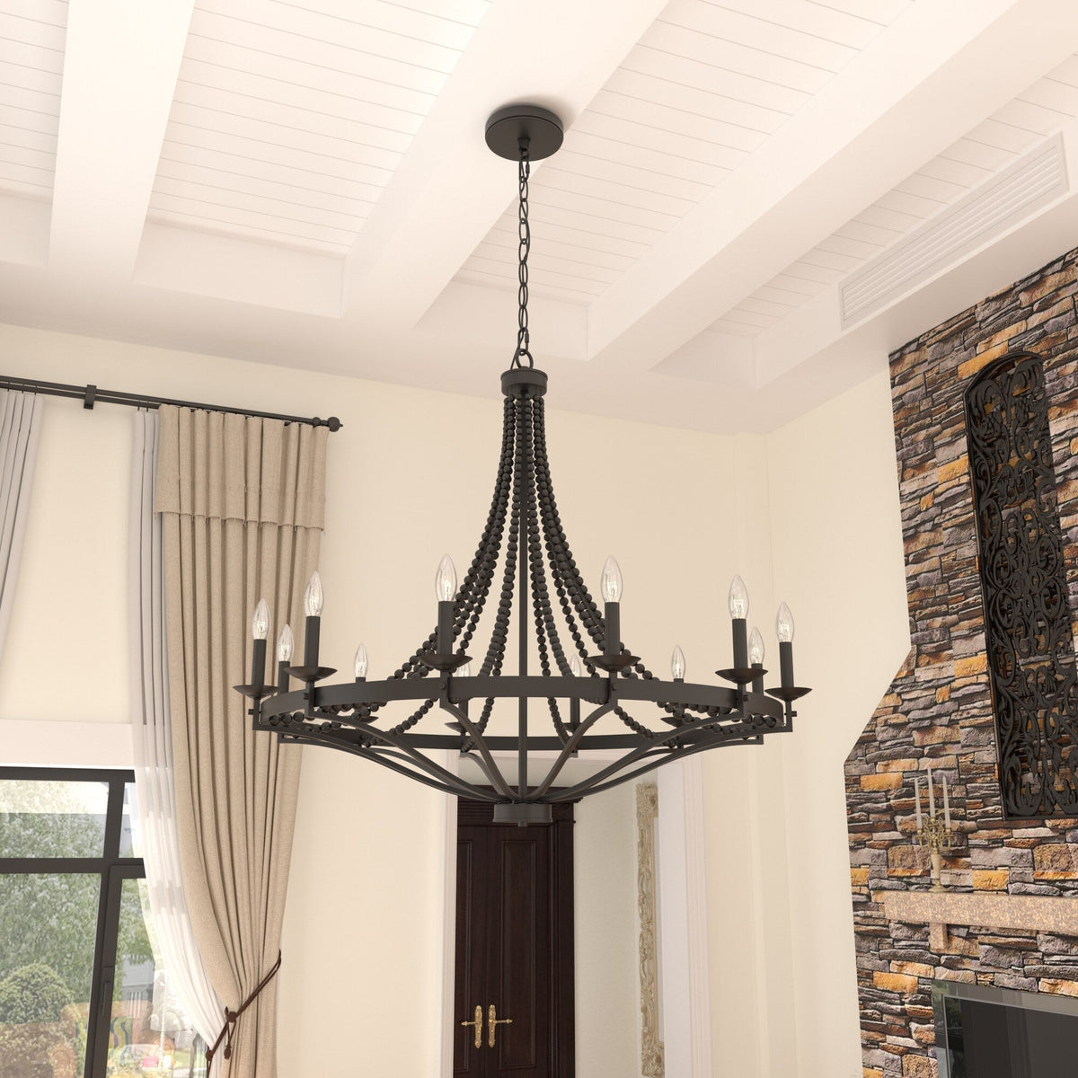 Isoren Ancien Industriel Bois Métal Lustre