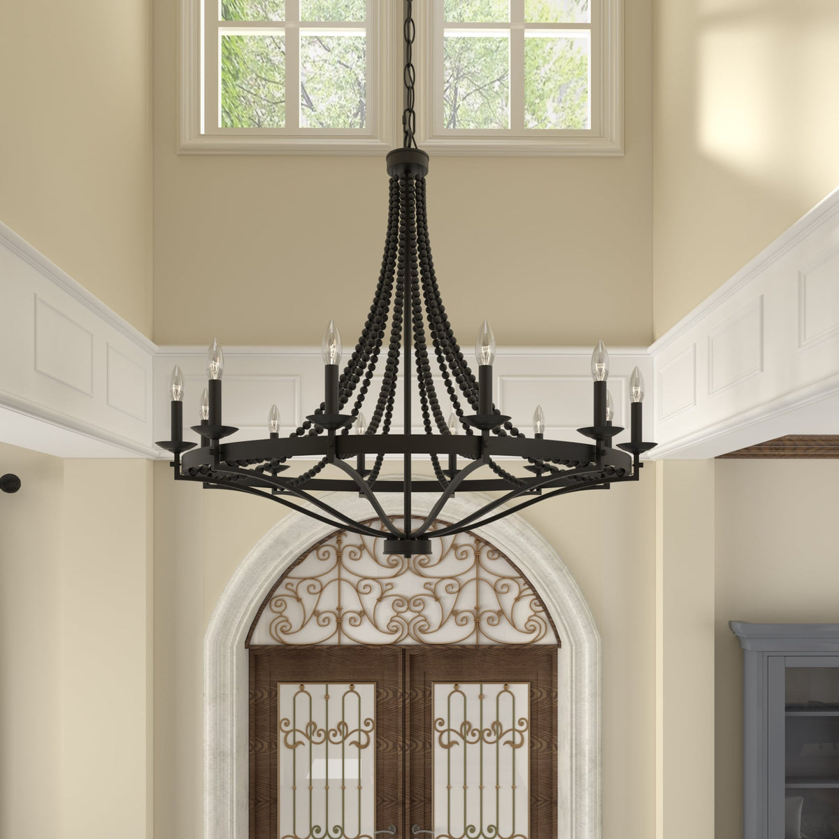 Isoren Ancien Industriel Bois Métal Lustre