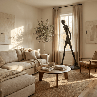 Striding Figure Sculpture-Neutral Decor